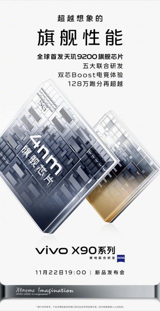 Vivo X90 series teased to sport Dimensity 9200 SoC and 50MP Sony IMX758